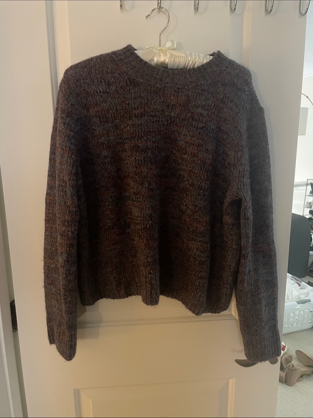 Vince Marled Brown/Purple Crewneck Sweater, alpaca blend - Picture 2 of 7